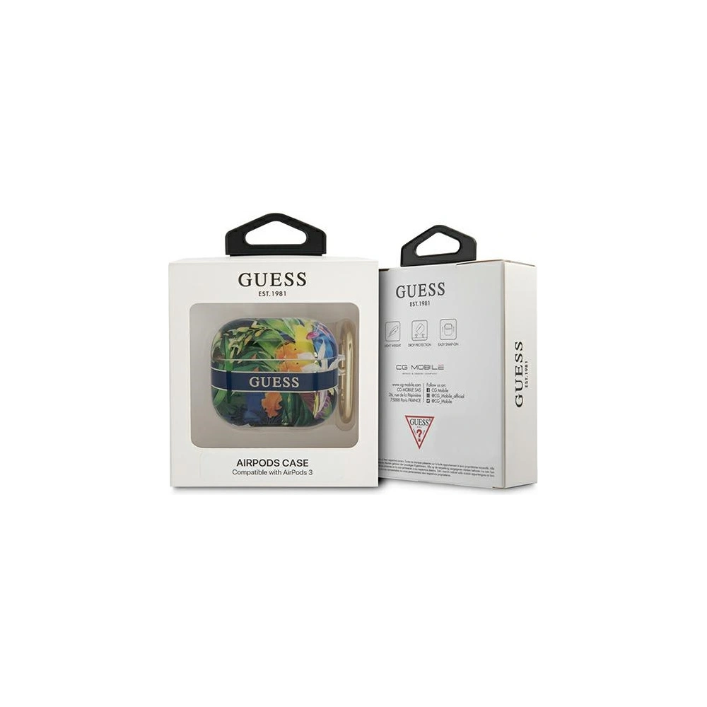 Hurtownia GSM - Etui Guess GUA3HHFLB Apple AirPods 3 niebieski/blue Flower Strap Collection - GUE1748BLU - {ean13} - Hurt