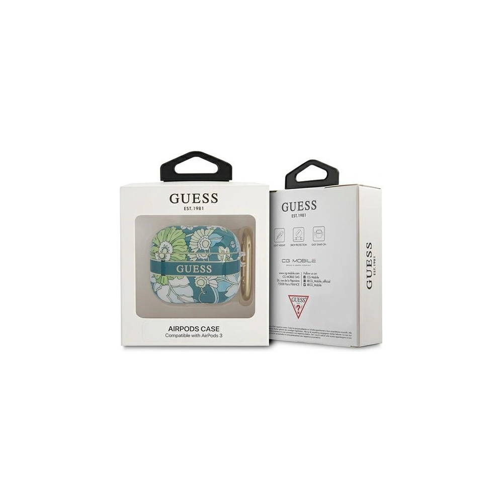 Hurtownia GSM - Etui Guess GUA3HHFLN Apple AirPods 3 zelený/green Flower Strap Collection - GUE1749GRN - {ean13} - Hurt