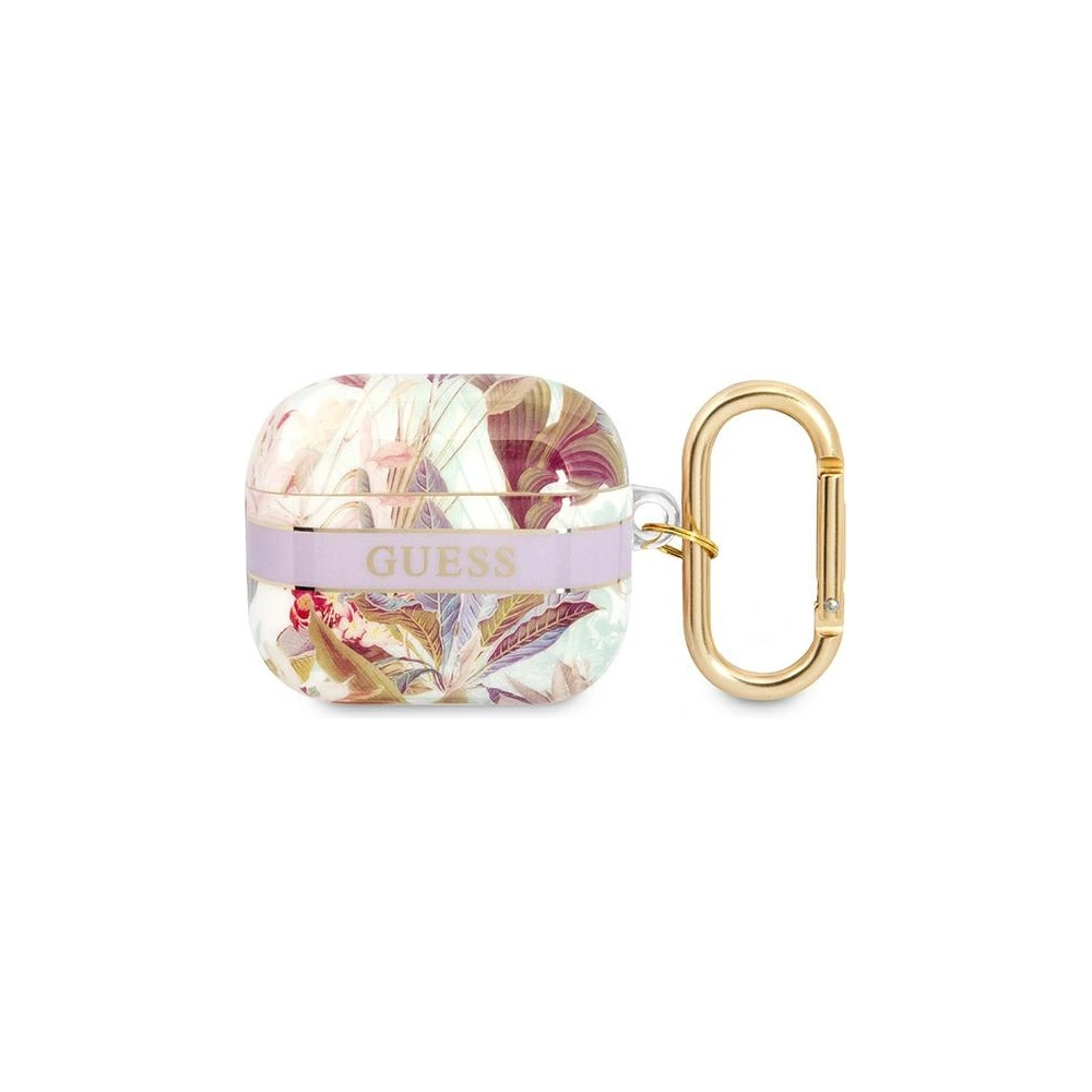Hurtownia GSM - Etui Guess GUA3HHFLU Apple AirPods 3 fialové/purple Flower Strap Collection - GUE1750PRP - {ean13} - Hurt
