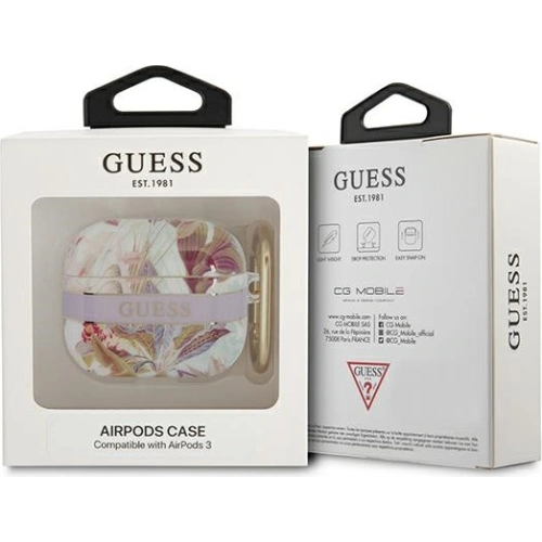 Etui Guess GUA3HHFLU Apple AirPods 3 fioletowy/purple Flower Strap Collection