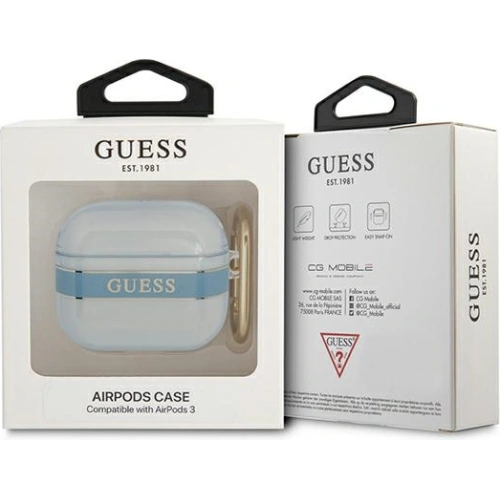 Etui Guess GUA3HHTSB Apple AirPods 3 niebieski/blue Strap Collection