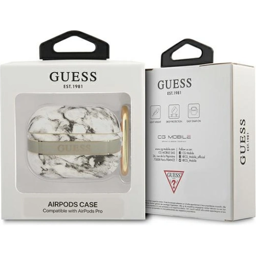 Etui Guess GUAPHCHMAG Apple AirPods Pro szary/grey Marble Strap Collection