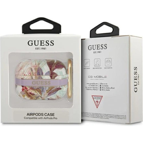 Etui Guess GUAPHHFLU Apple AirPods Pro fioletowy/purple Flower Strap Collection