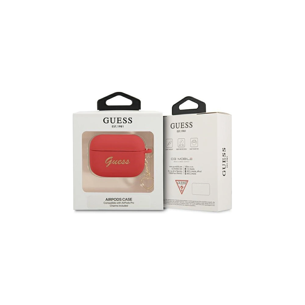 Hurtownia GSM - Etui Guess GUAPLSCHSR Apple AirPods 3 červený/red silikonový přívěsek Heart Collection - GUE1758RED - {ean13} - Hurt