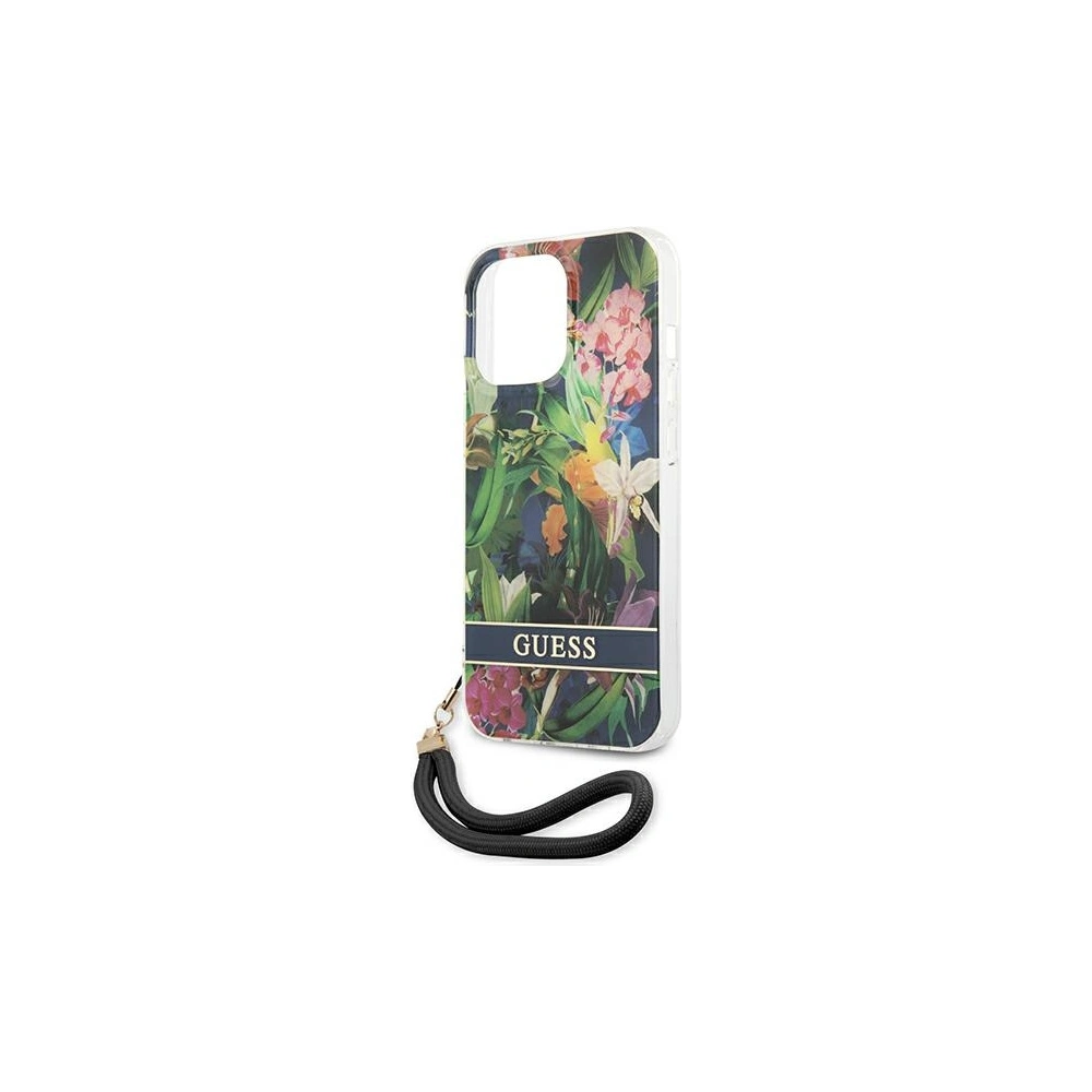 Hurtownia GSM - Etui Guess GUHCP13LHFLSB Apple iPhone 13 Pro modrý/blue hardcase Flower Strap - GUE1759BLU - {ean13} - Hurt