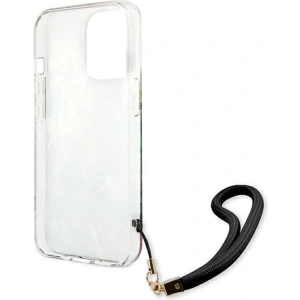 Guess GUHCP13LHFLSB Apple iPhone 13 Pro blue hardcase Flower Strap
