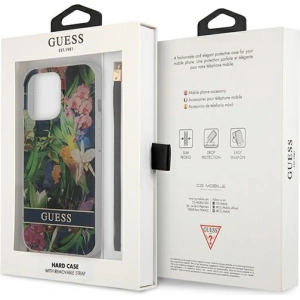 Etui Guess GUHCP13LHFLSB Apple iPhone 13 Pro niebieski/blue hardcase Flower Strap