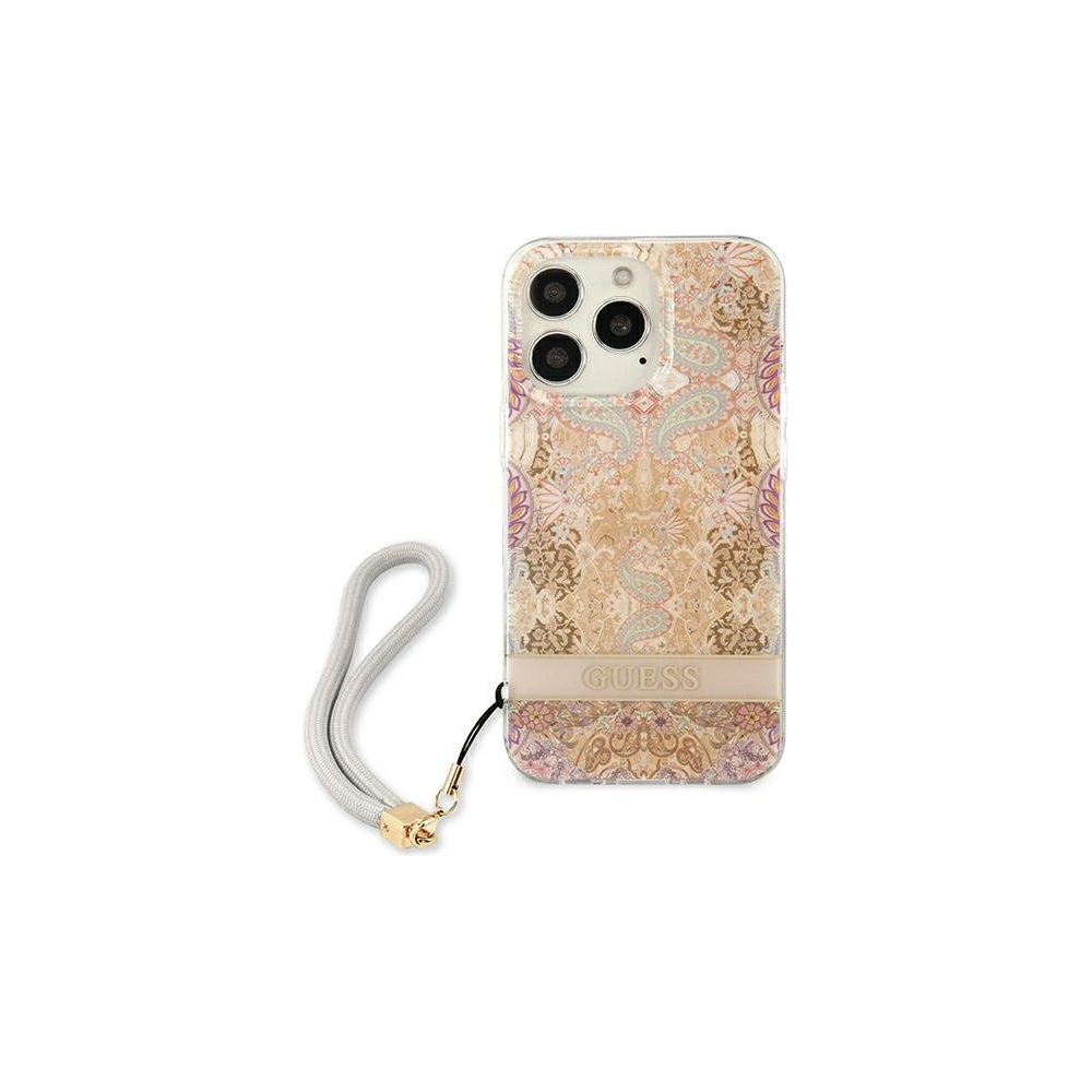 Hurtownia GSM - Etui Guess GUHCP13LHFLSD Apple iPhone 13 Pro złoty/gold hardcase Flower Strap - GUE1760GLD - {ean13} - Hurt