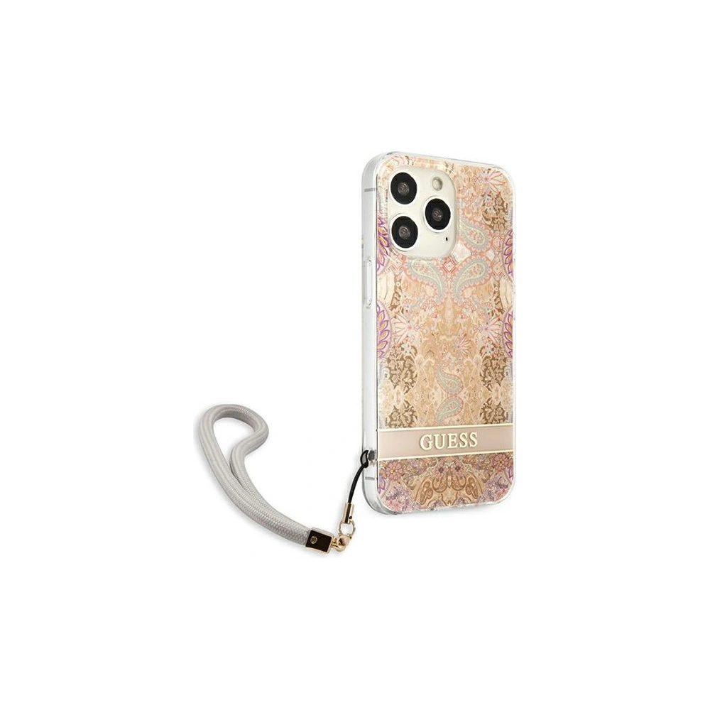 Hurtownia GSM - Etui Guess GUHCP13LHFLSD Apple iPhone 13 Pro złoty/gold hardcase Flower Strap - GUE1760GLD - {ean13} - Hurt