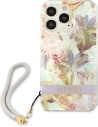 Wholesale Guess GUHCP13LHFLSU Apple iPhone 13 Pro purple hardcase Flower Strap - GUE1762PRP - {ean13} - Hurt