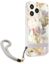 Wholesale Guess GUHCP13LHFLSU Apple iPhone 13 Pro purple hardcase Flower Strap - GUE1762PRP - {ean13} - Hurt