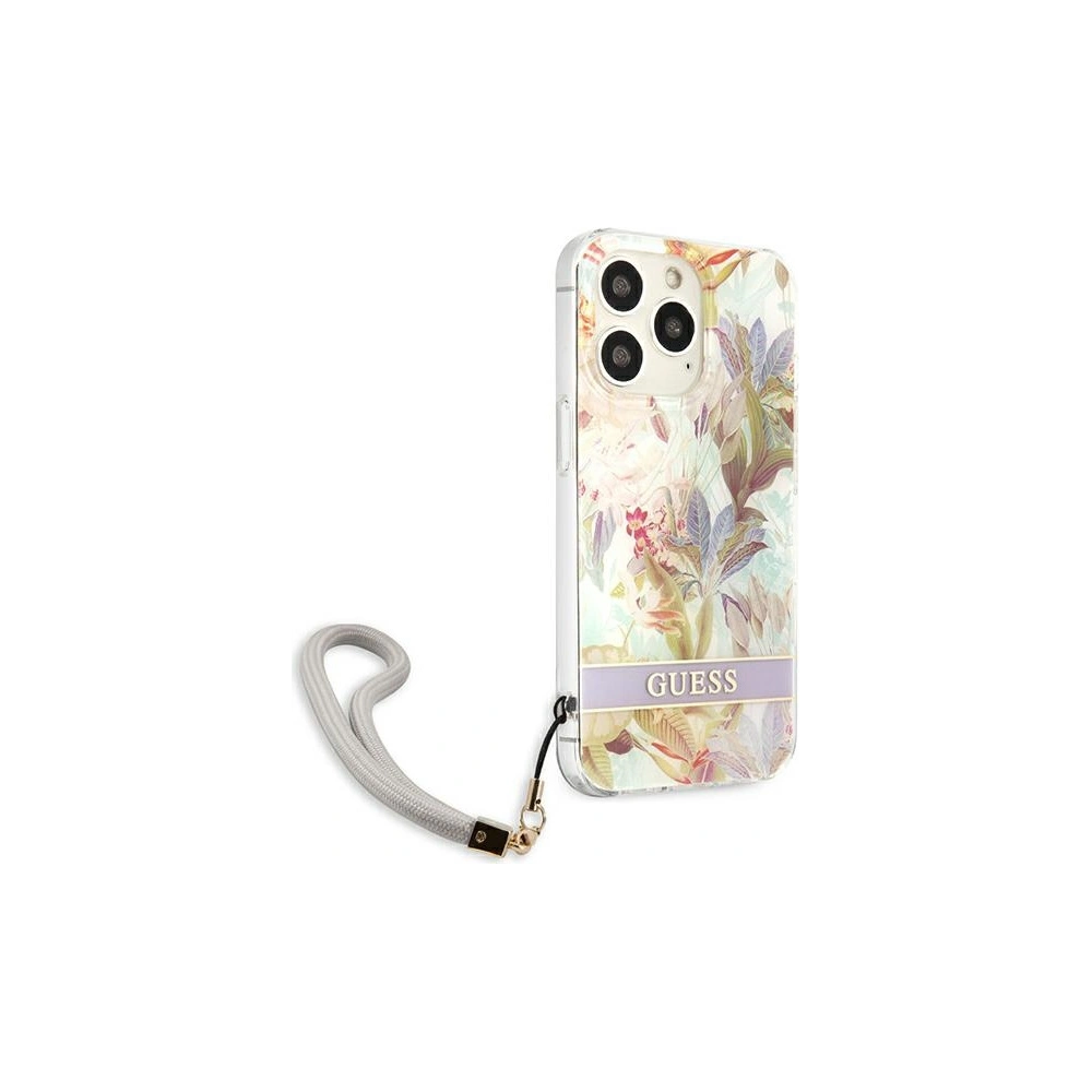 Hurtownia GSM - Etui Guess GUHCP13LHFLSU Apple iPhone 13 Pro fioletowy/purple hardcase Flower Strap - GUE1762PRP - {ean13} - Hurt