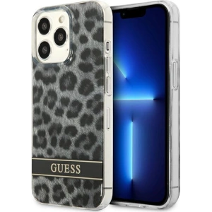 Etui Guess GUHCP13LHSLEOK Apple iPhone 13 Pro szary/grey hardcase Leopard