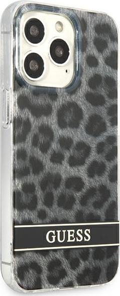 Kryt Guess GUHCP13LHSLEOK Apple iPhone 13 Pro grey hardcase Leopard