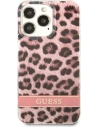 Wholesale Guess GUHCP13LHSLEOP Apple iPhone 13 Pro pink hardcase Leopard - GUE1764PNK - {ean13} - Hurt