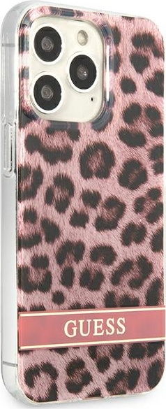 Kryt Guess GUHCP13LHSLEOP Apple iPhone 13 Pro pink hardcase Leopard