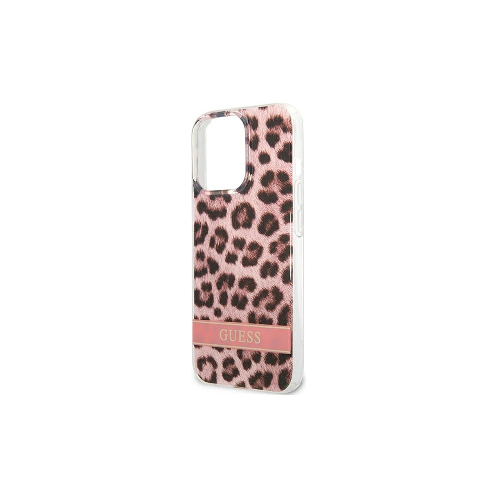 Wholesale Guess GUHCP13LHSLEOP Apple iPhone 13 Pro pink hardcase Leopard - GUE1764PNK - {ean13} - Hurt