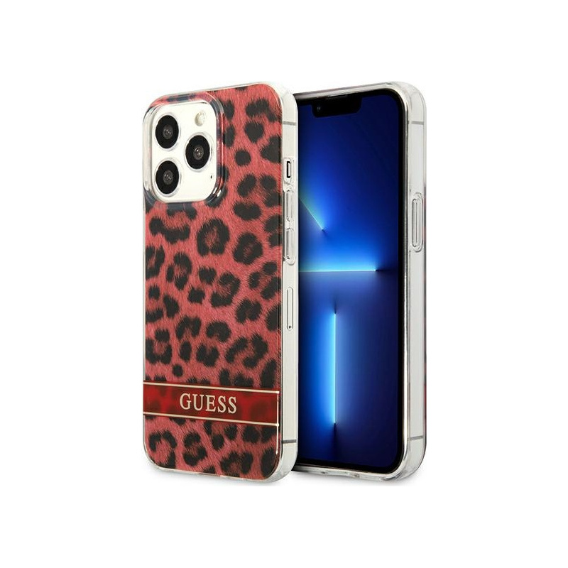Guess Distributor - 3666339047429 - GUE1765RED - Guess GUHCP13LHSLEOR Apple iPhone 13 Pro red hardcase Leopard - B2B homescreen