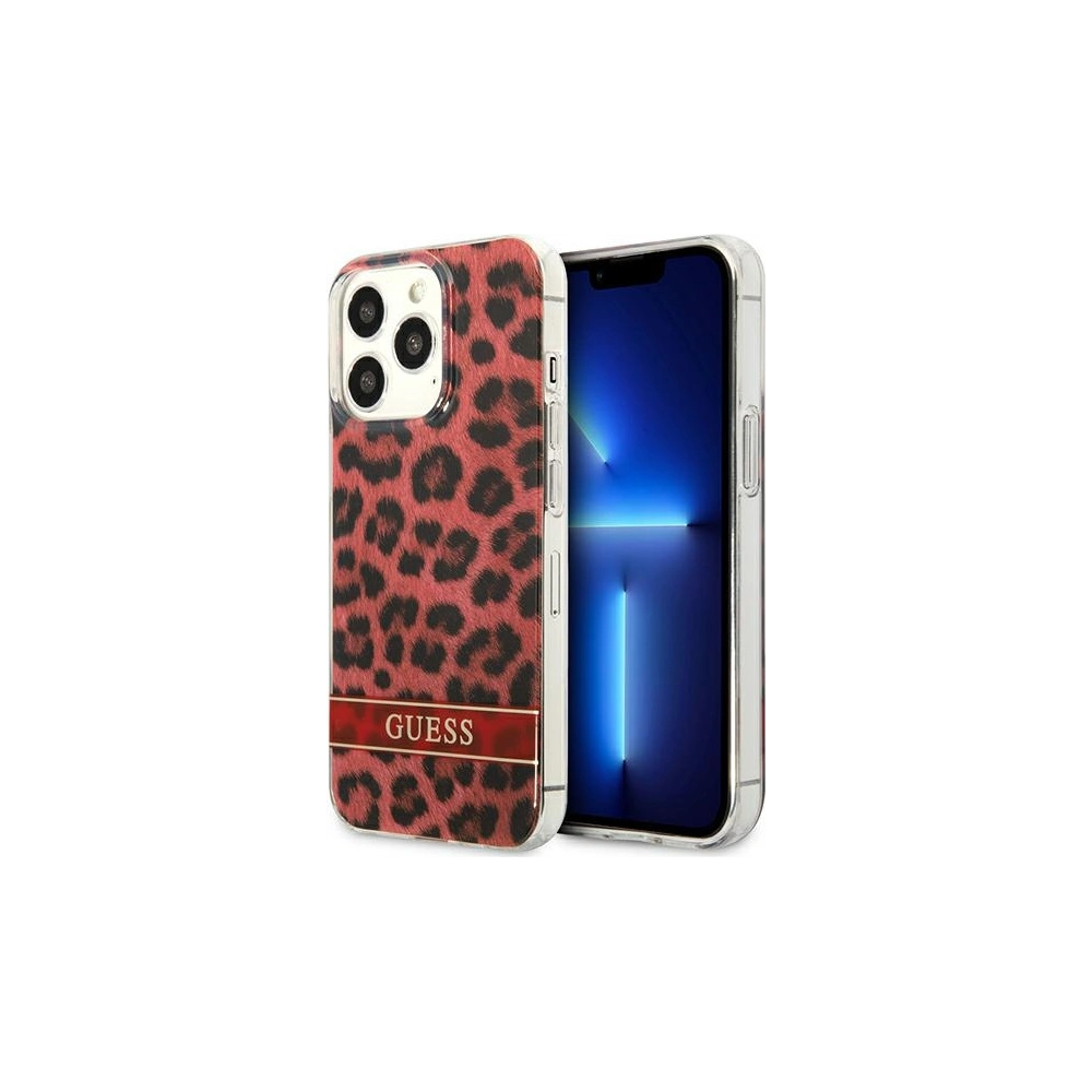 Hurtownia GSM - Etui Guess GUHCP13LHSLEOR Apple iPhone 13 Pro czerwony/red hardcase Leopard - GUE1765RED - {ean13} - Hurt