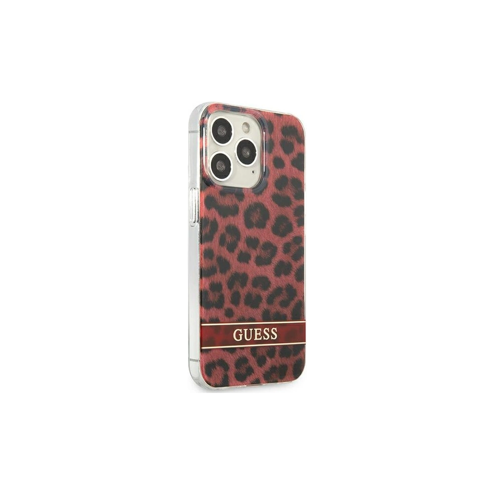 Hurtownia GSM - Etui Guess GUHCP13LHSLEOR Apple iPhone 13 Pro červený/red hardcase Leopard - GUE1765RED - {ean13} - Hurt