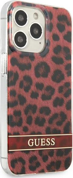 Kryt Guess GUHCP13LHSLEOR Apple iPhone 13 Pro red hardcase Leopard