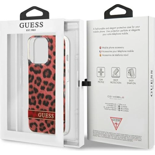 Etui Guess GUHCP13LHSLEOR Apple iPhone 13 Pro czerwony/red hardcase Leopard