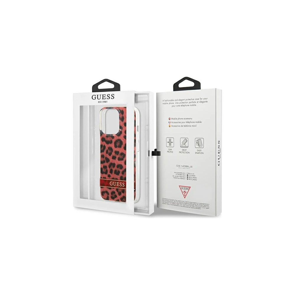 Hurtownia GSM - Etui Guess GUHCP13LHSLEOR Apple iPhone 13 Pro červený/red hardcase Leopard - GUE1765RED - {ean13} - Hurt
