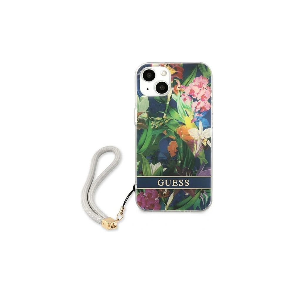 Hurtownia GSM - Etui Guess GUHCP13MHFLSB Apple iPhone 13 modrý/blue hardcase Flower Strap - GUE1767BLU - {ean13} - Hurt