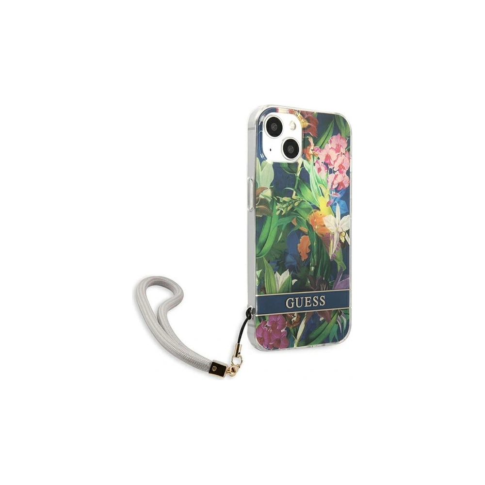 Hurtownia GSM - Etui Guess GUHCP13MHFLSB Apple iPhone 13 modrý/blue hardcase Flower Strap - GUE1767BLU - {ean13} - Hurt