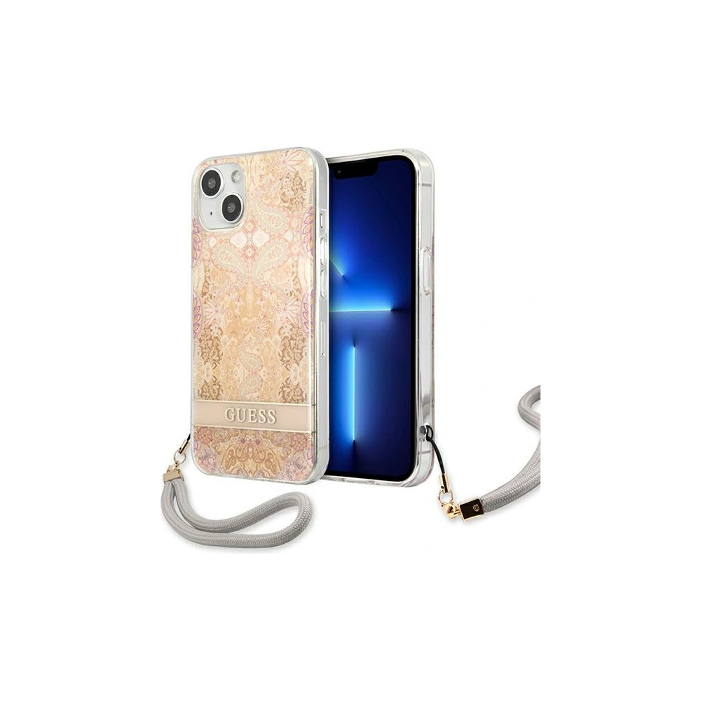 Hurtownia GSM - Etui Guess GUHCP13MHFLSD Apple iPhone 13 zlatý/gold hardcase Flower Strap - GUE1768GLD - {ean13} - Hurt