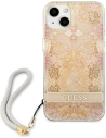 Wholesale Guess GUHCP13MHFLSD Apple iPhone 13 gold hardcase Flower Strap - GUE1768GLD - {ean13} - Hurt
