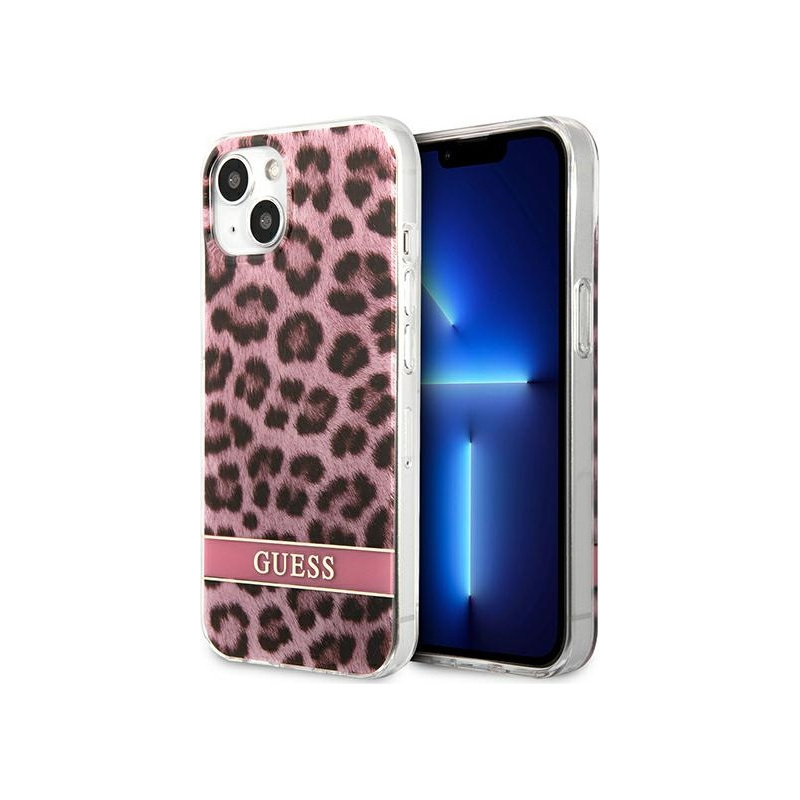 Guess Distributor - 3666339047498 - GUE1771PNK - Guess GUHCP13MHSLEOP Apple iPhone 13 pink hardcase Leopard - B2B homescreen