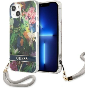 Hurtownia GSM - Case Guess GUHCP13SHFLSB Apple iPhone 13 mini blau/hardcase Flower Strap - GUE1773BLU - {ean13} - Hurt