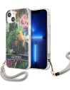 Wholesale Guess GUHCP13SHFLSB Apple iPhone 13 mini blue hardcase Flower Strap - GUE1773BLU - {ean13} - Hurt