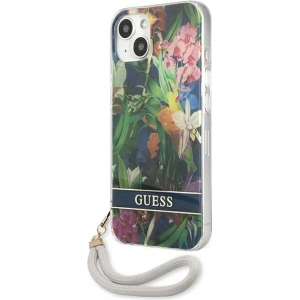 Hurtownia GSM - Case Guess GUHCP13SHFLSB Apple iPhone 13 mini blau/hardcase Flower Strap - GUE1773BLU - {ean13} - Hurt