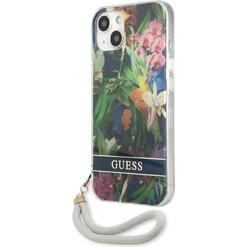 Etui Guess GUHCP13SHFLSB Apple iPhone 13 mini niebieski/blue hardcase Flower Strap
