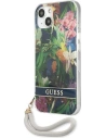 Wholesale Guess GUHCP13SHFLSB Apple iPhone 13 mini blue hardcase Flower Strap - GUE1773BLU - {ean13} - Hurt
