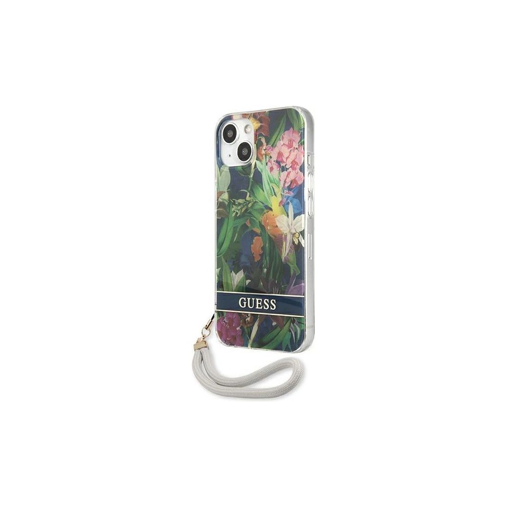 Hurtownia GSM - Etui Guess GUHCP13SHFLSB Apple iPhone 13 mini modrý/blue hardcase Flower Strap - GUE1773BLU - {ean13} - Hurt