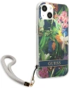 Wholesale Guess GUHCP13SHFLSB Apple iPhone 13 mini blue hardcase Flower Strap - GUE1773BLU - {ean13} - Hurt