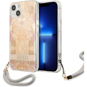Hurtownia GSM - Case Guess GUHCP13SHFLSD Apple iPhone 13 mini gold/hartschale Blumenband - GUE1774GLD - {ean13} - Hurt