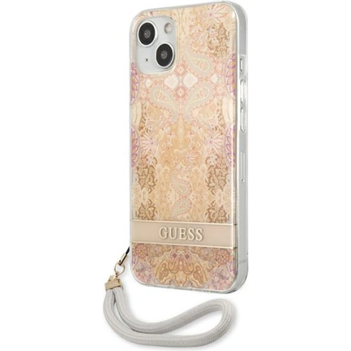 Etui Guess GUHCP13SHFLSD Apple iPhone 13 mini złoty/gold hardcase Flower Strap