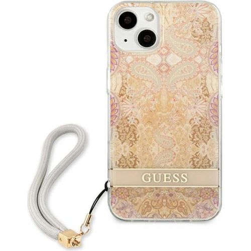 Etui Guess GUHCP13SHFLSD Apple iPhone 13 mini złoty/gold hardcase Flower Strap