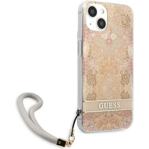 Etui Guess GUHCP13SHFLSD Apple iPhone 13 mini złoty/gold hardcase Flower Strap