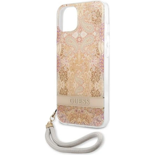Etui Guess GUHCP13SHFLSD Apple iPhone 13 mini złoty/gold hardcase Flower Strap