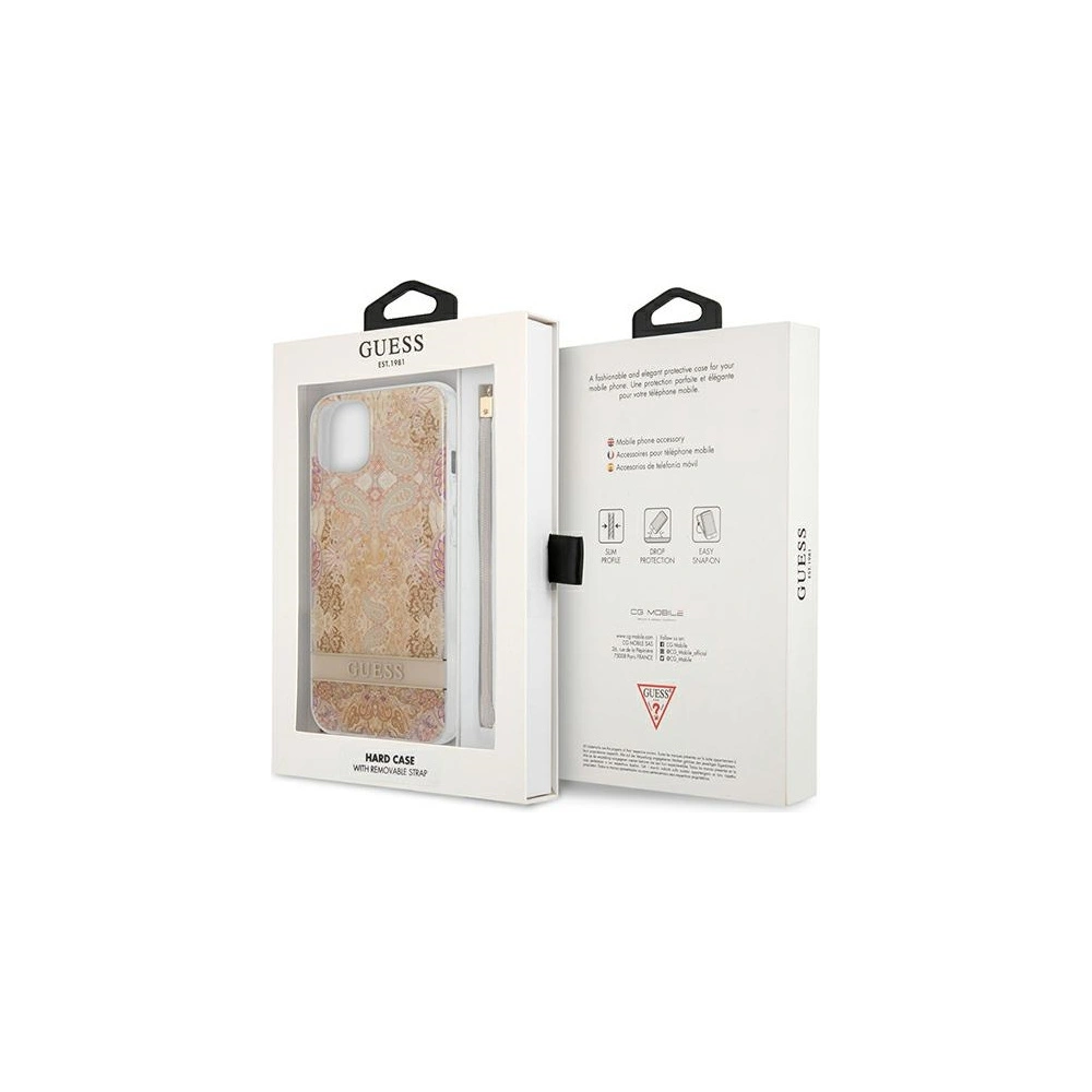 Hurtownia GSM - Etui Guess GUHCP13SHFLSD Apple iPhone 13 mini złoty/gold hardcase Flower Strap - GUE1774GLD - {ean13} - Hurt