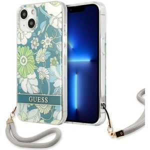 Hurtownia GSM - Case Guess GUHCP13SHFLSN Apple iPhone 13 mini grün/green hardcase Flower Strap - GUE1775GRN - {ean13} - Hurt