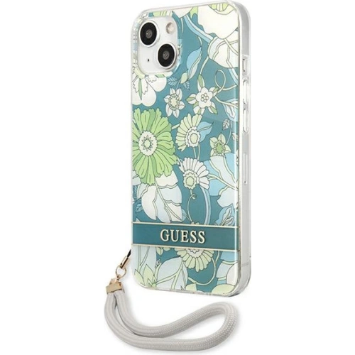 Etui Guess GUHCP13SHFLSN Apple iPhone 13 mini zielony/green hardcase Flower Strap