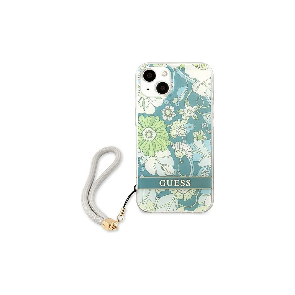 Hurtownia GSM - Etui Guess GUHCP13SHFLSN Apple iPhone 13 mini zelený/green hardcase Flower Strap - GUE1775GRN - {ean13} - Hurt