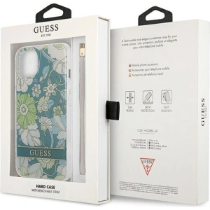 Hurtownia GSM - Case Guess GUHCP13SHFLSN Apple iPhone 13 mini grün/green hardcase Flower Strap - GUE1775GRN - {ean13} - Hurt