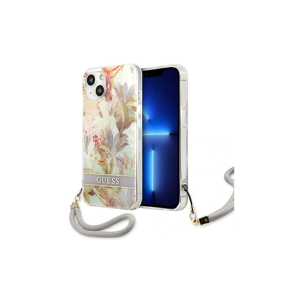 Hurtownia GSM - Etui Guess GUHCP13SHFLSU Apple iPhone 13 mini fialové/purple hardcase Flower Strap - GUE1776PRP - {ean13} - Hurt